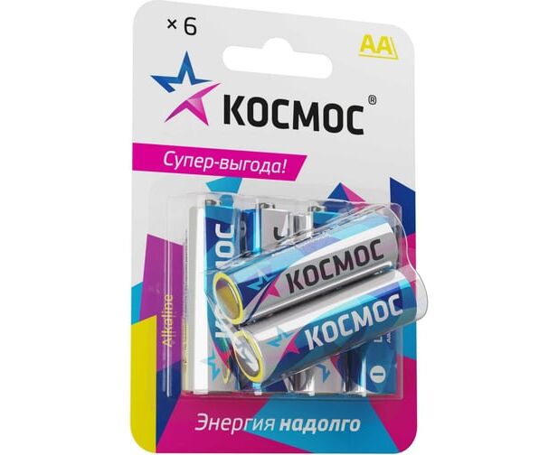 Батарейка КОСМОС LR6 BL6 (KOCLR6 BL6) (6/72)