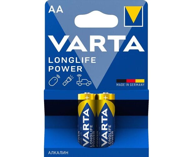 Батарейка AA Varta LR06-2 BL Longlife Power High Energy (04906121412) 1.5 B, (2/40/200)