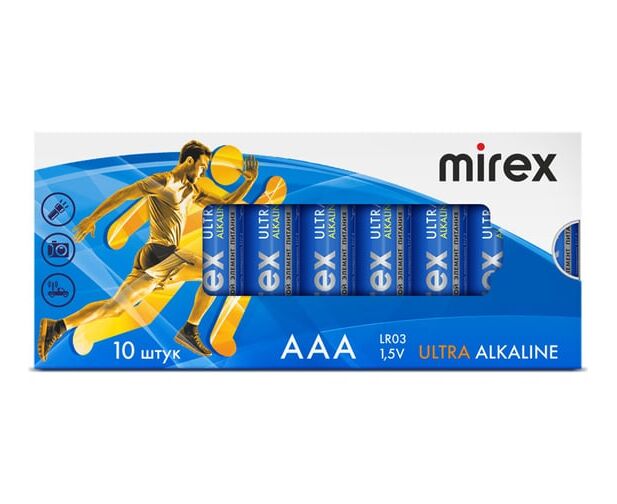 Батарейка AAA Mirex LR03-10 Box Ultra Alkaline (23702-LR03-M10) 1.5 B, (10/960)