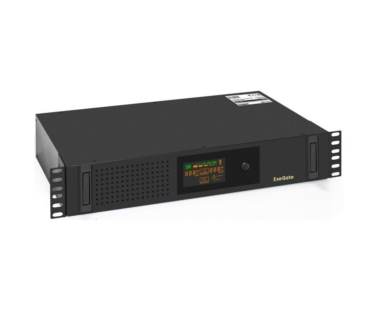 ИБП Exe Gate Server RM UNL-1000.LCD.AVR.2 SH.3 C13.USB.2 U (EX293850 RUS) 1000 VA/650 W Black