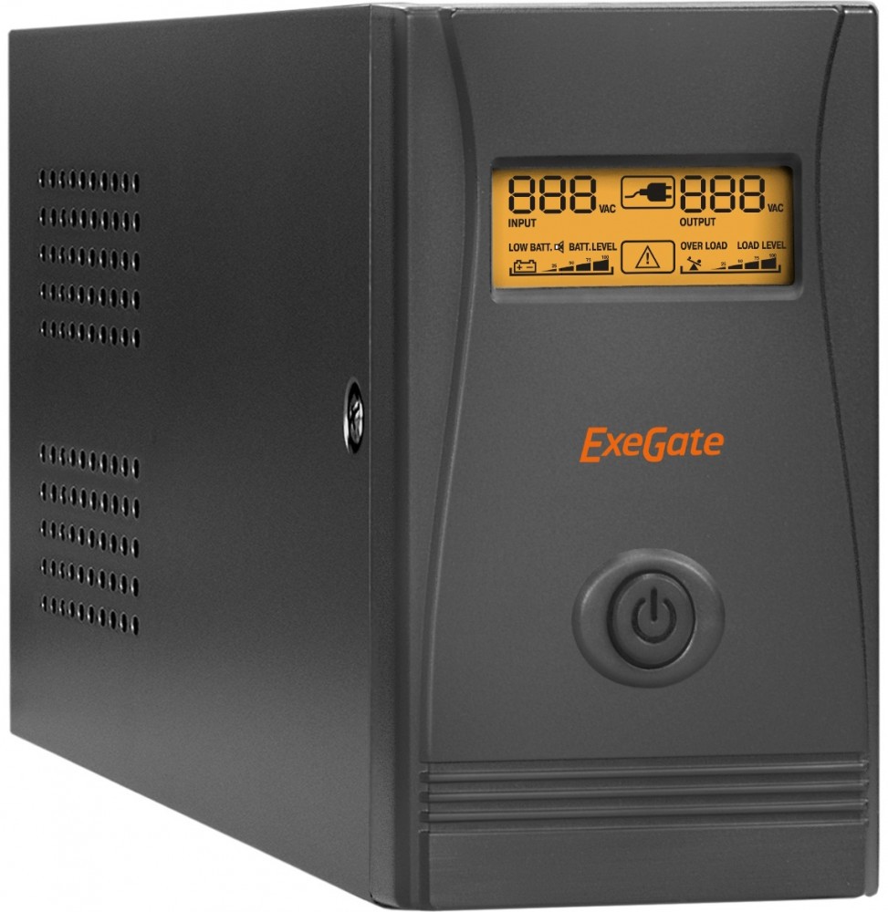 ИБП Exe Gate EP285478 RUS Power Smart ULB-850.LCD.AVR.EURO.RJ.USB (850 VA/480 W, LCD, AVR, 2 евророзетки, RJ45/11, USB, Black)