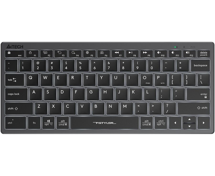 Клавиатура A4 Tech Fstyler FX61 серый USB slim LED (FX61 Grey)