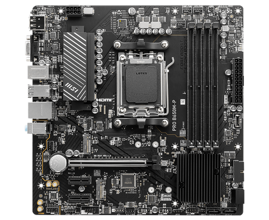 MB s AM5 MSI PRO B650 M-P, AMD B650, 4x DDR5 1 PCI-Ex16 2 PCI-Ex1 2 M.2 4 SATA3 3 USB3.2 Gen2(2 A+1 C) 4 USB3.2 Gen