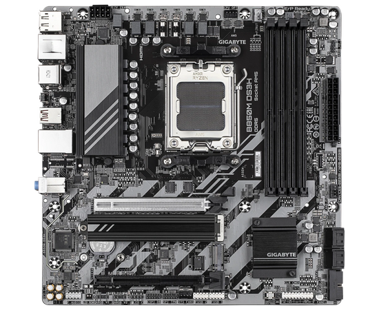MB s AM5 Gigabyte B850 M DS3 H, AMD B850, 4x DDR5-5200 МГц, 2x PCI-Ex16, 2x M.2, Micro-ATX