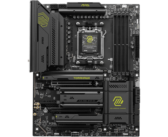 MB s AM5 MSI Mag X870 E Tomahawk Wifi, AMD X870, 4x DDR5-5600 МГц, 3x PCI-Ex16, 4x M.2, Standard-ATX