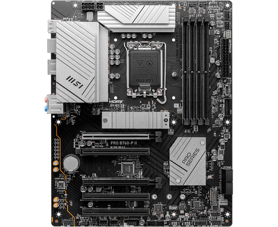 Материнская плата MSI Pro B760-P II Soc-1700 Intel B760 4x DDR5 ATX AC`97 8ch(7.1) 2.5 Gg+HDMI+DP