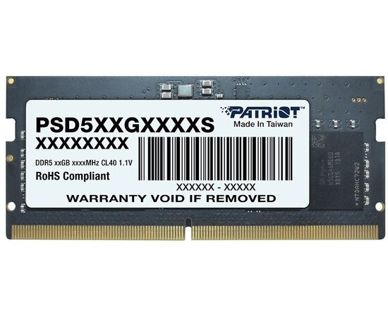 ОЗУ Patriot CL40 (PSD516 G480081 S) DDR5 16 Gb 4800 M Hz RTL PC5-38400 SO-DIMM 260-pin 1.1 В dual rank