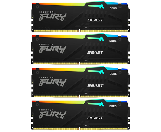 ОЗУ Kingston Fury Beast KF552 C40 BBAK4-64 DDR5 - 4x 16 ГБ 5200 МГц, DIMM, Ret