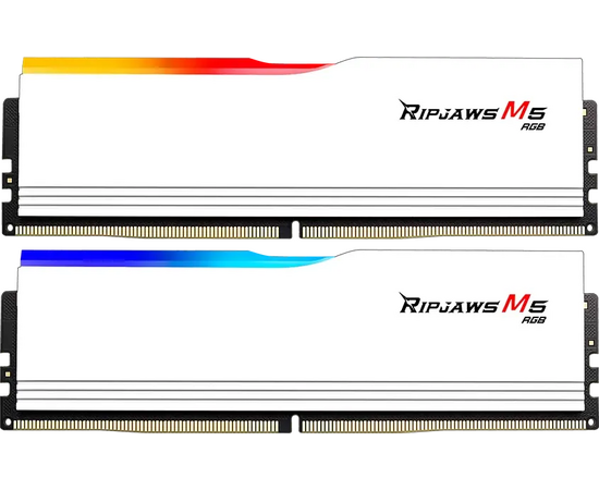 ОЗУ G.SKILL Ripjaws M5 RGB (F5-6000 J3238 G32 GX2-RM5 RW) 64 GB (2x32 GB) DDR5 6000 M Hz CL32 (32-38-38-96) 1.4 V / White