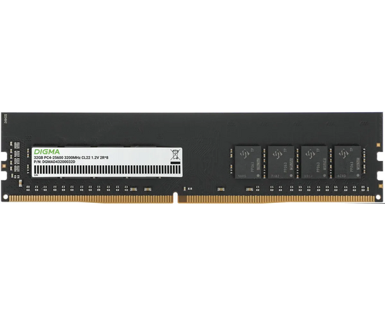 ОЗУ Digma DGMAD43200032 D DDR4 32 GB 3200 M Hz RTL PC4-25600 CL22 DIMM 288-pin 1.2 В dual rank Ret