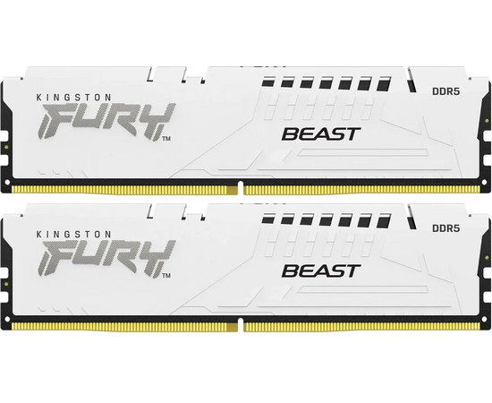 ОЗУ Kingston Fury Beast KF560 C30 BWEK2-64 DDR5 - 2x 32 ГБ 6000 МГц, DIMM, White, Ret