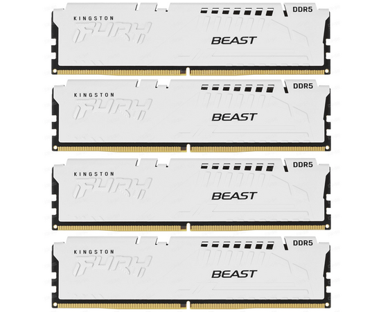 ОЗУ Kingston Fury Beast KF560 C40 BWK4-64 DDR5 - 4x 16 ГБ 6000 МГц, DIMM, White, Ret