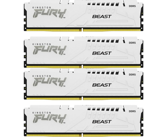 ОЗУ Kingston Fury Beast KF552 C40 BWK4-128 DDR5 - 4x 32 ГБ 5200 МГц, DIMM, White, Ret