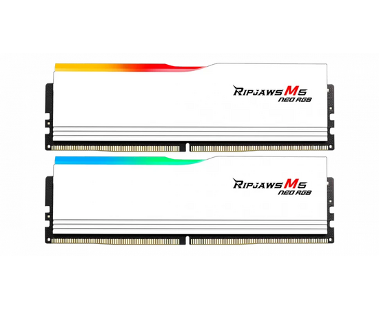 ОЗУ G.SKILL Ripjaws M5 Neo RGB (F5-6000 J3636 F32 GX2-RM5 NRW) 64 GB (2x32 GB) DDR5 6000 M Hz CL36 (36-36-36-96) 1.35 V / White