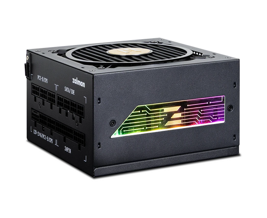 Блок питания Zalman ZM750-TMX2 View, 750 W, ATX12 V v3.0, APFC, 12cm Fan, 80+ Gold Gen5, Full Modular, side ARGB lights, Retail