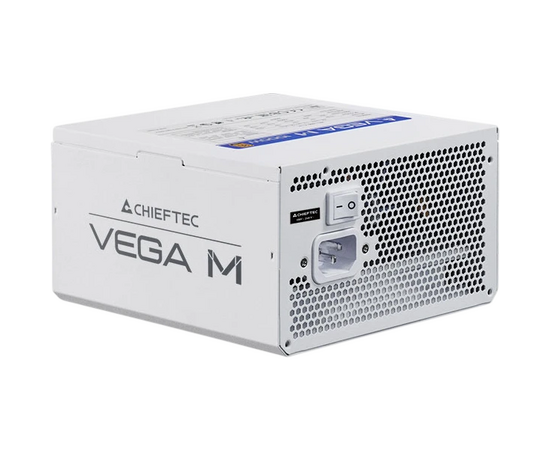 Блок питания Chieftec Vega M White PPG-750-CW (ATX 3.1, 750 W, 80 Plus Gold, Active PFC, 135mm fan, Gen5 PC Ie, Full Cable Management, белый) Retail