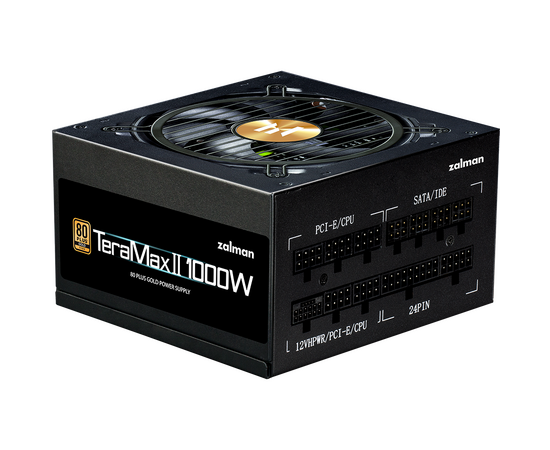 Блок питания Zalman ZM1000-TMX2, 1000 W, ATX12 V v3.0, APFC, 12cm Fan, 80+ Gold Gen5, Full Modular, Retail