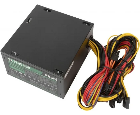 Блок питания Filum VX Plus 600 600 W ATX (20/24+4 SATA+3 PATA+6/2x8 pin, вентилятор d120мм)