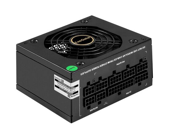 Блок питания Exegate M650 Gold EX297193 RUS 650 W (SFX, APFC, КПД 90проц. (80 Plus Gold), 9cm fan, 24pin, (4+4)pin, 2x PCI-E, 6x SATA, 3x IDE, 1x FDD)