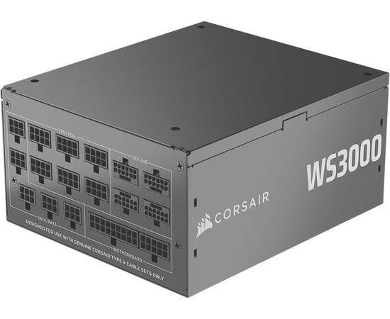 Блоки питания Corsair WS3000 RPS0237 (CP-9020312-EU), 3000 W 80+ Platinum (ATX, 3.1, PC Ie 5.1, Full modular, 1x24(20+4)pin)