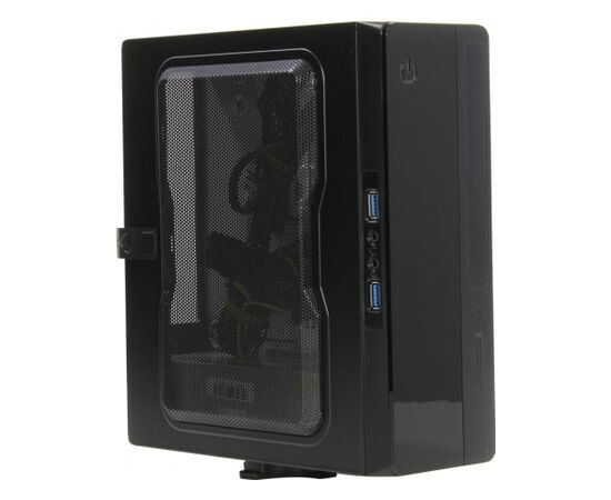 Корпус POWERMAN EQ101 (6117414) Desktop / SFF, mini-ITX, 200 W PM-200 ATX, USB3.0x2 + Audio, черный