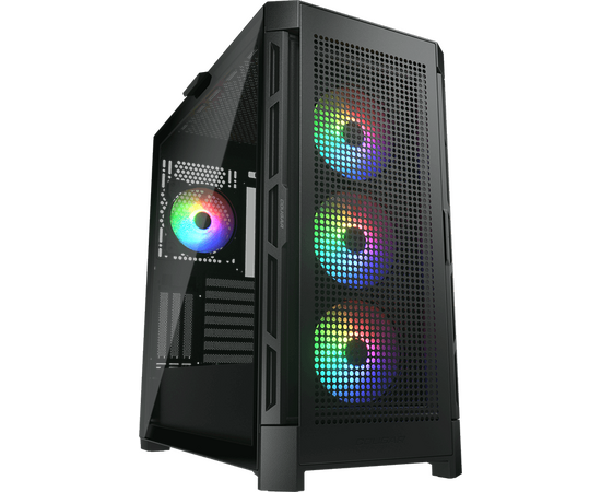 Корпус Cougar Airface Pro RGB Black 4x120 MM ARGB Fan, ARGB Fan HUB, без БП, Черный, E-ATX