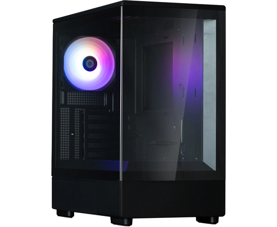 Корпус ZALMAN P10, m ATX, Black, Window, 2x3.5", 3x2.5", 1x USB Type-C, 1x USB3.0, Rear 1x120mm ARGB