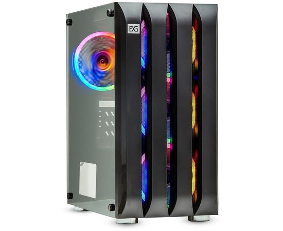 Корпус Exe Gate Mistery R3 EX294383 RUS Minitower (m ATX, без БП, 2*USB+1*USB3.0, аудио, черный, 4 вент. 12см с RGB подсветкой)