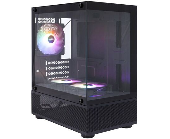 Корпус 1 STPLAYER Miku Mi2-A Black (Mi2-A-BK-2 F1 R-1 F1)/ m ATX / 3x120mm LED fans