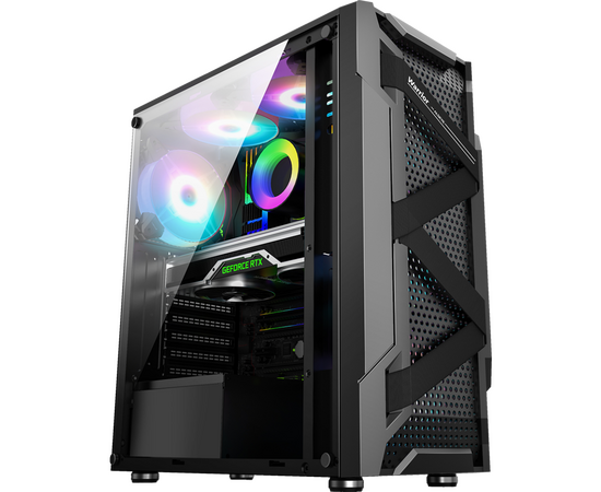 Корпус ALSEYE Warrior-B Mini-ITX/Micro ATX/ATX, USB2.0*2+HD Audio+USB3.0*1, "H.D.D.(3.5")*2pcs+S.S.D(2.5")*2pcs, 354*185*413mm"
