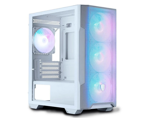Корпус MSI Mag Forge M100 R White (306-7 G20 W21-HH9) Mini-Tower, MATX, 1x USB 3.0, 2x USB 2.0, 4x120mm ARGB Fan, ARGB Control Board, Tempered Glass Window