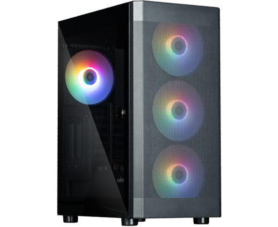 Корпус ZALMAN i4 TG, ATX, Black, Front Mesh, Window, 4x3.5", 2x2.5", 1x USB2.0, 2x USB3.0, Front 3x140mm FRGB, Rear 1x140mm FRGB