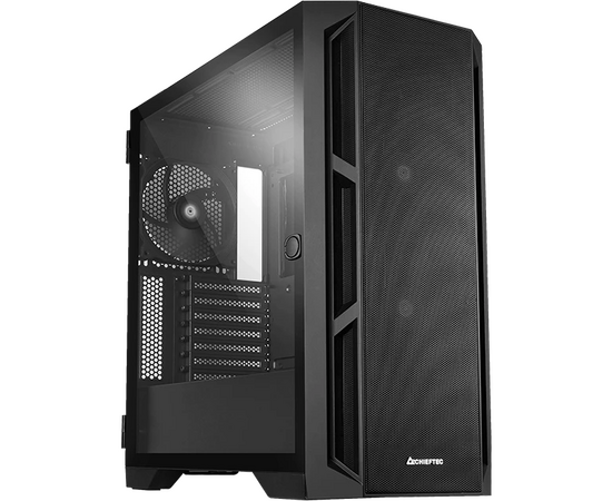 Корпус CHIEFTEC Apex Air GA-01 B-M-OP без БП, боковая панель из закал. стекла, 2x PWM 140мм спереди, 1x PWM 140мм сзади, черный
