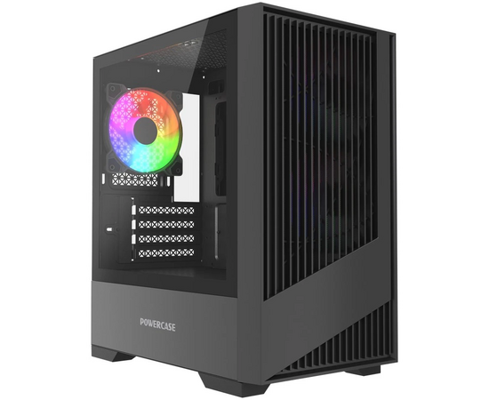 Корпус Powercase Mistral Micro A12 B (CMMA12 B-L3), Tempered Glass, 3x120mm FRGB fan, чёрный, m ATX