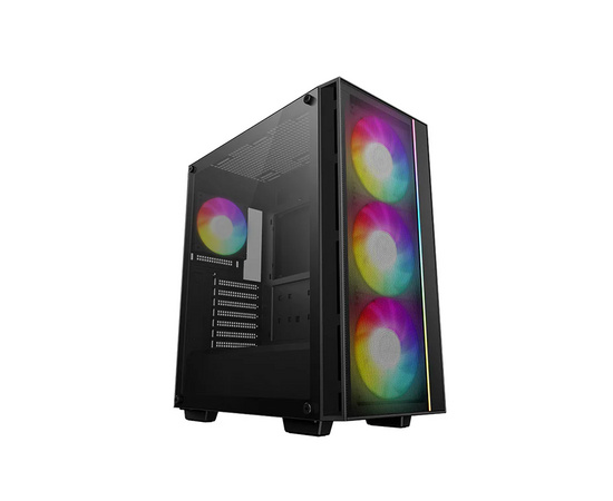 Корпус Deepcool Matrexx 55 Mesh V4 без БП, боковое окно (закаленное стекло), 3x ARGB LED 140мм спереди, 1x ARGB LED 120мм сзади