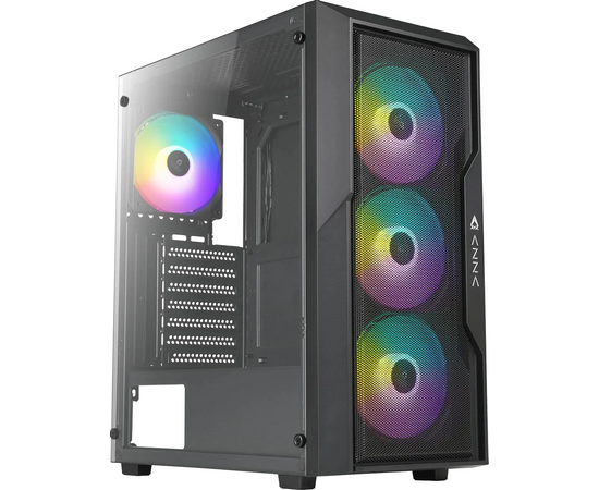 Корпус Azza Fighter черный (CSAZ-290 Fighter) без БП ATX 4x120mm 2x USB2.0 1x USB3.0 audio bott PSU