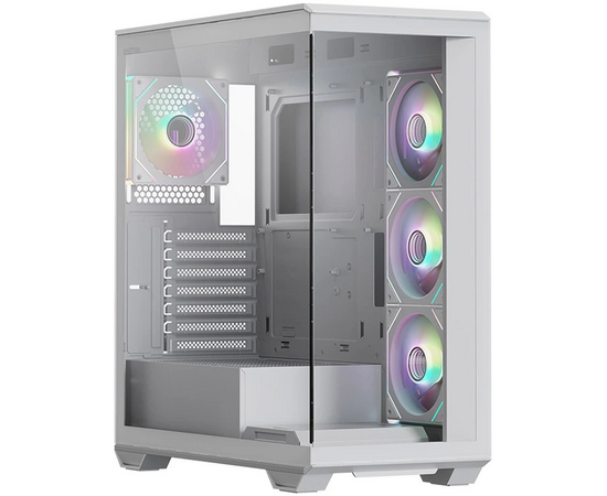 Корпус XASTRA Q600 4 ARGB-C10-WH White (Q600-4 FM12 A-C10-WH) ATX/Aquarium/Screewless/3x120mm ARGB PWM FM fans/Argb+PWM HUB 10port
