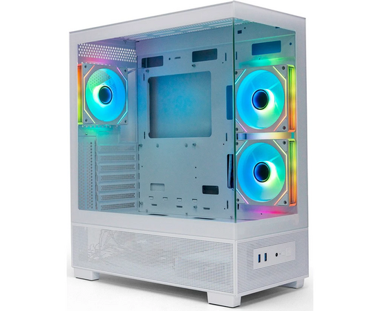 Корпус XASTRA Q500 3 ARGB-C10 White (Q500-3 FM12 A-C10-WH) ATX/Aquarium/Screewless/ 3x120mm ARGB PWM FM fans/Argb+PWM HUB 10port