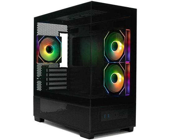 Корпус XASTRA Q500 M 3 ARGB-C10 Black (Q500 M-3 FM12 A-C10) m ATX/Aquarium/Screewless/ 3x120mm ARGB PWM FM fans/Argb+PWM HUB 10port