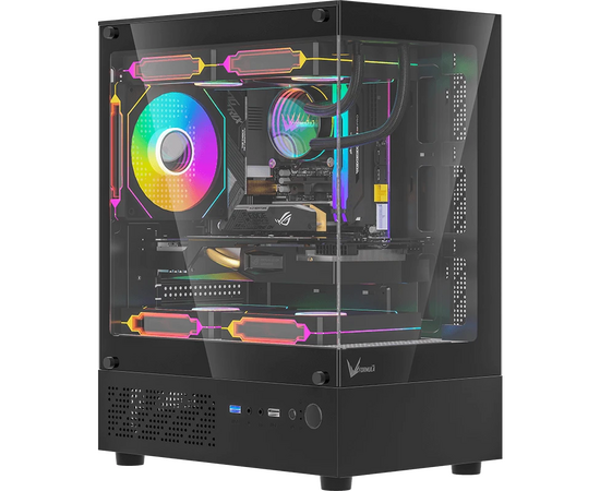 Корпус Formula Crystal Z1 CM черный без БП m ATX 5x120mm 1x USB3.0 audio bott PSU