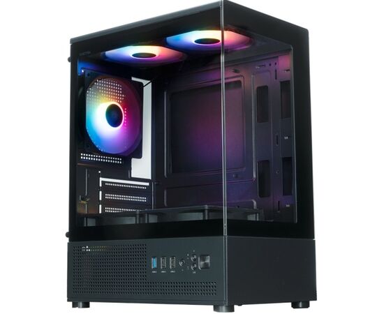 Корпус XASTRA Q300 M 5 ARGB-C6 Black (Q300 M-5 FC12 A-C6) m ATX/Aquarium/Screewless/ 5x120mm ARGB PWM FC fans/Argb+PWM Hub 6port