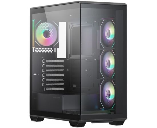 Корпус XASTRA Q600 4 ARGB-C10 Black (Q600-4 FM12 A-C10) ATX/Aquarium/Screewless/3x120mm ARGB PWM FM fans/Argb+PWM HUB 10port