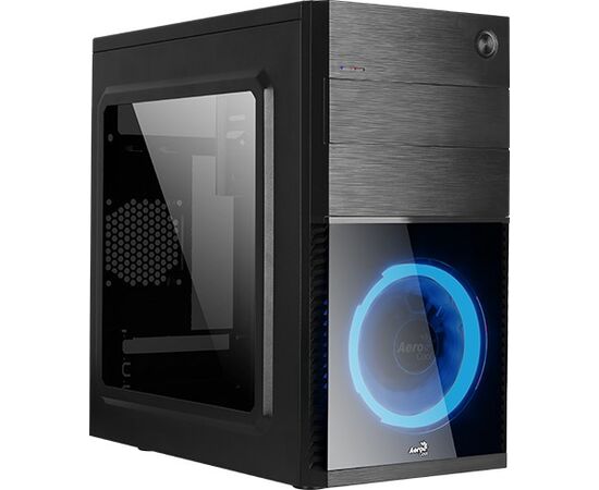 Корпус Aerocool Cs-105 Blue (2x USB, 2x Audio, 0.5 мм, 120 мм FAN синяя подсветка, m ATX, без БП)