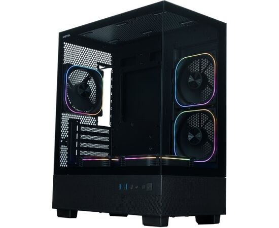 Корпус XASTRA Q400 M 5 ARGB-FG-C6-UC Black (Q400 M-5 FG12 A-C6-UC) m ATX/Aquarium/Screewless/ 5x120mm ARGB PWM FG fans/Argb+PWM HUB 6port/ Type-C