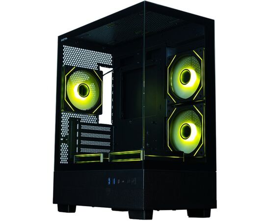 Корпус XASTRA Q400 M 5 ARGB-C6-UC Black (Q400 M-5 FM12 A-C6-UC) m ATX/Aquarium/Screewless/ 5x120mm ARGB PWM FM fans/Argb+PWM HUB 6port/ Type-C