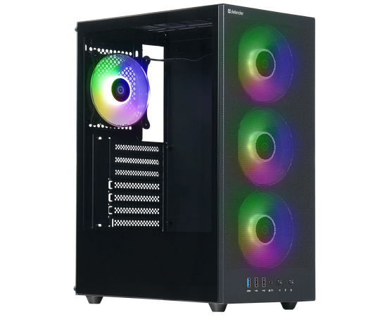 Корпус Defender Raptor X (25122) черный, ATX, 4fans, switch M/B Sync