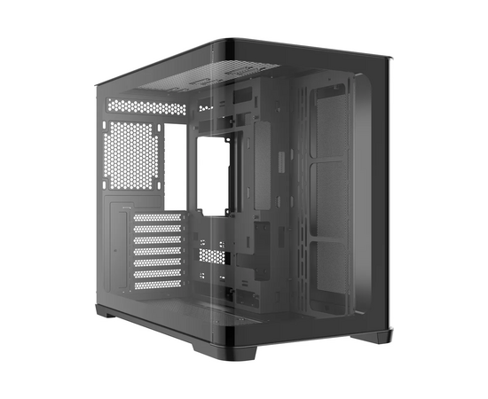 Корпус SAMA V60 E Black (V60 E-BKADA0 X1-GL), без БП, Midi-Tower, TG, no fans, 2x USB 3.0 + 1x USB 3.2 Type-C, ATX, m ITX
