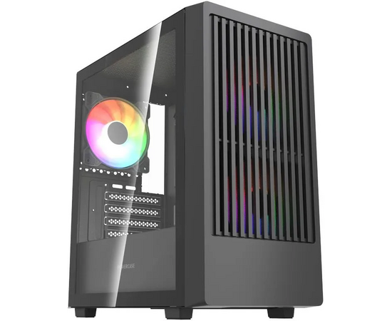 Корпус Powercase Mistral SM07 ARGB (CMMSM07 B-A3), Tempered Glass, 3x120mm ARGB PWM fans, чёрный, m ATX
