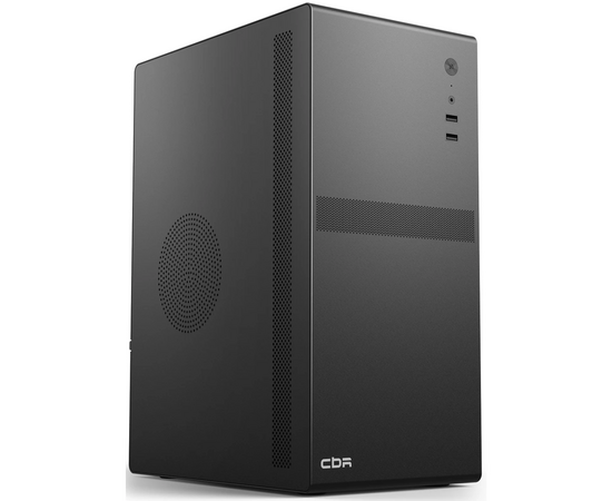 Корпус CBR V201 (PCC-MATX-V201-WPSU), Minitower, без БП, m ATX, 2*USB 2.0, HD Audio+Mic, Black