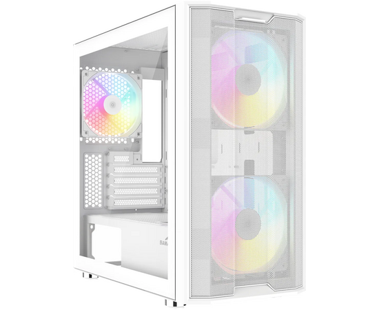 Корпус SAMA S30 White (S30-WHMPA3 X1-GL), без БП, Midi-Tower, TG, 2x140mm + 1x120mm ARGB, 1x USB 3.0 3.1 Type-C, m ATX, m ITX